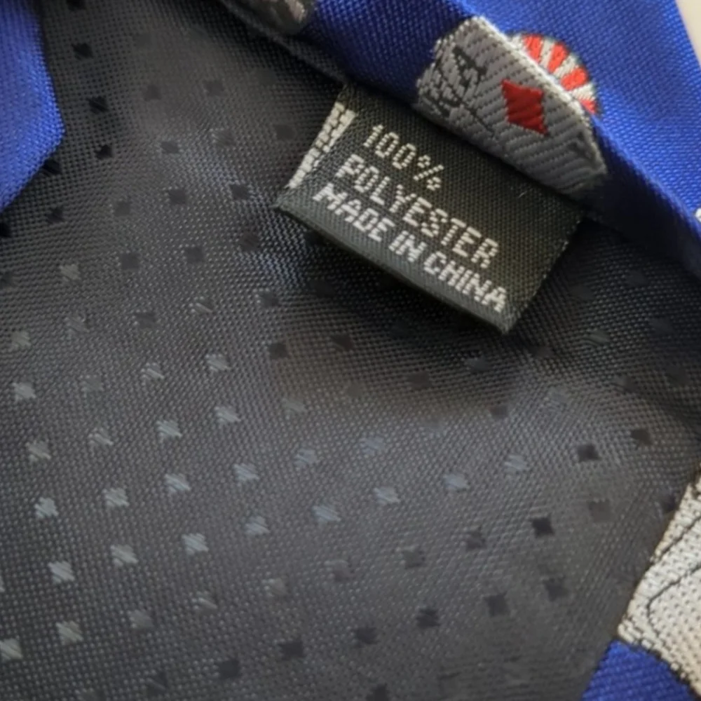 Men's Tie Poker Chip and Deck of Cards in Blue